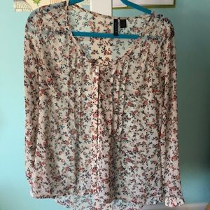 Sheer Floral Blouse